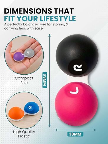 SPORTS WORLD VISION Contact Lens Travel Storage Flat Cases Soft Grip Bulk Buy Box Screw Top Marked R & L | 1 Pcs Per Order in Kuwait