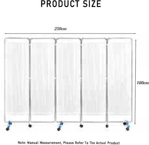 Folding Partition,with 360 Silent Universal Wheels Hospital Screen,for Family Beauty Salon Hospital Clinic(6piece) in Kuwait