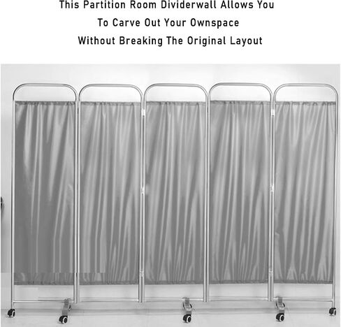 Hospital Partition,with Brake Folding Privacy Screens Silent Wheel,for Family Beauty Salon Hospital Clinic(5piece) in Saudi Arabia