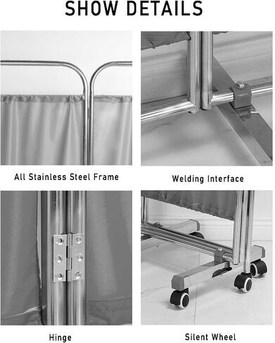 Hospital Partition,with Brake Folding Privacy Screens Silent Wheel,for Family Beauty Salon Hospital Clinic(5piece) in Saudi Arabia
