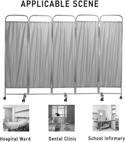 Hospital Partition,with Brake Folding Privacy Screens Silent Wheel,for Family Beauty Salon Hospital Clinic(5piece) in Saudi Arabia