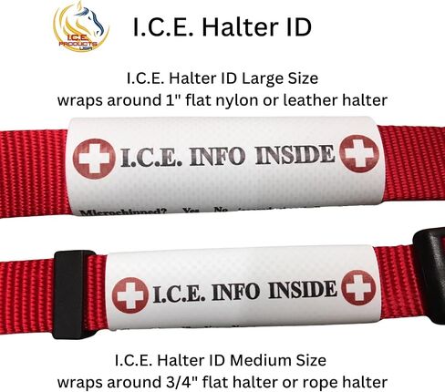 I.C.E. Halter ID Wraps Around a Flat or Rope Halter and Provides Your Emergency Contact Info to First Responder. Ideal for Everyday Use as Well as for Natural Disaster Preparation in Saudi Arabia