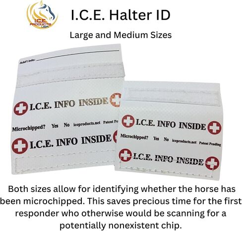 I.C.E. Halter ID Wraps Around a Flat or Rope Halter and Provides Your Emergency Contact Info to First Responder. Ideal for Everyday Use as Well as for Natural Disaster Preparation in Saudi Arabia