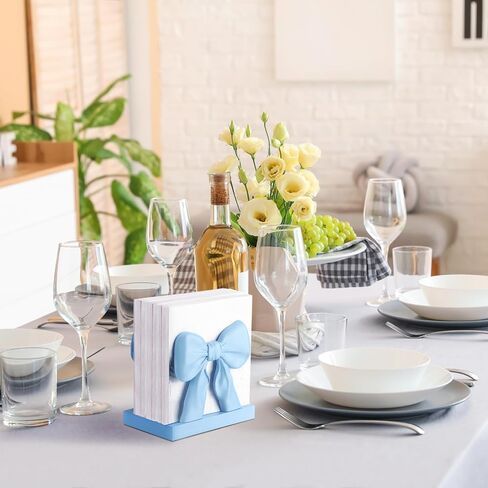 Chunful Pink Bow Napkin Holder Cute Kitchen Napkin Holder for Table Standing Paper Storage for Table Countertop Coquette Bow Gifts for Women Kitchen Dining Picnic in Saudi Arabia