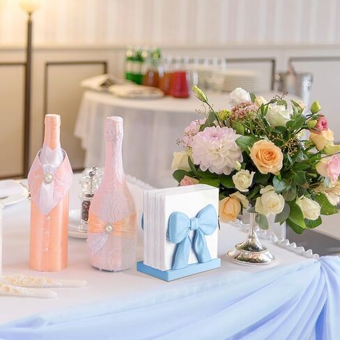Chunful Pink Bow Napkin Holder Cute Kitchen Napkin Holder for Table Standing Paper Storage for Table Countertop Coquette Bow Gifts for Women Kitchen Dining Picnic in Saudi Arabia