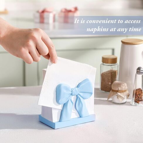 Chunful Pink Bow Napkin Holder Cute Kitchen Napkin Holder for Table Standing Paper Storage for Table Countertop Coquette Bow Gifts for Women Kitchen Dining Picnic in Saudi Arabia