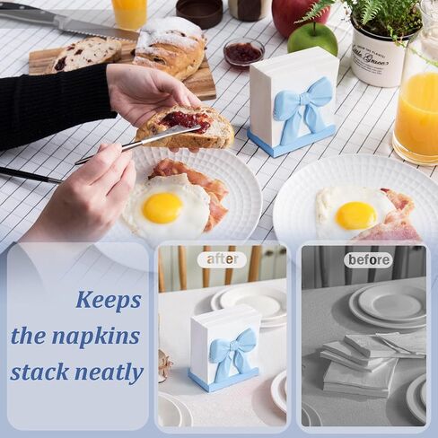 Chunful Pink Bow Napkin Holder Cute Kitchen Napkin Holder for Table Standing Paper Storage for Table Countertop Coquette Bow Gifts for Women Kitchen Dining Picnic in Saudi Arabia