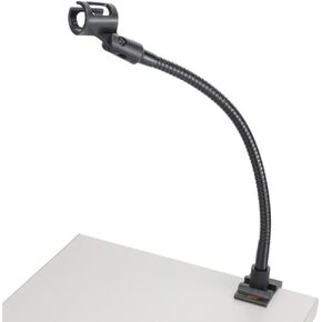 AURAY Compact Black Metal Microphone Stand with 12'' Gooseneck, Sturdy Clamp, Adjustable Mic Arm, for Desk & Traveling in Kuwait