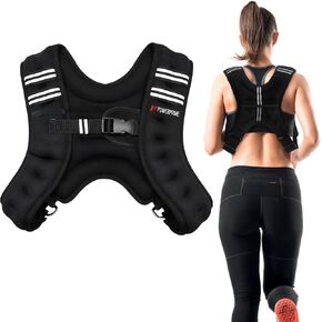 PowerPrime® Weighted Vest 11 lbs (5 kg) – Adjustable, Unisex Fitness Vest for Men & Women – Neoprene Material, Reflective Strips, Mesh Pocket – Ideal for Running, HIIT, and Strength Training in Saudi Arabia