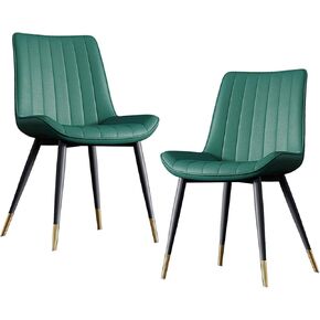 مجموعة كرسي غرفة الطعام ، الجلود ، كرسي لهجة حديثة 2 قطعة صالة حديثة كرسي غرفة المعيشة كرسي (اللون: أخضر) in Kuwait