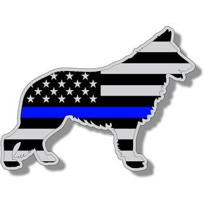 German Shepard Silhouette K9 Blue Line American Flag Subdued Sticker Decal for Car Truck Laptop Cup in Saudi Arabia