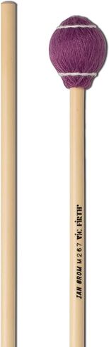 Vic Firth Corpsmaster Signature Series Marimba Mallets-M267-Ian Grom-Yarn-Medium Hard-White/Purple Mallets (M267) in Saudi Arabia