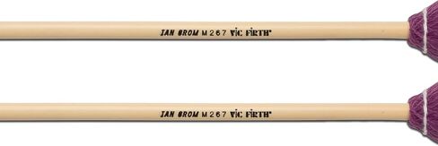 Vic Firth Corpsmaster Signature Series Marimba Mallets-M267-Ian Grom-Yarn-Medium Hard-White/Purple Mallets (M267) in Saudi Arabia