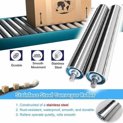 4pcs Light Duty Gravity Roller Conveyor - Dia 25 32 38 50 60 Mm, Industrial Factory Conveyor Rollers Belt Replacement Roller, Transmission Galvanized Steel Tube in Kuwait