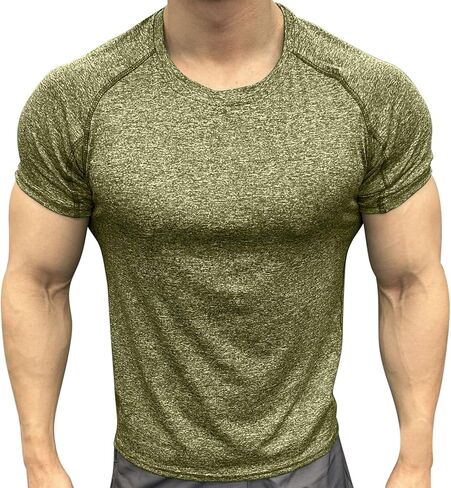 Workout Mens Shirts Quick Dry Gym Short Sleeve Moisture Wicking T Shirts for Running Athletic Casual Work Tee Tops in Kuwait
