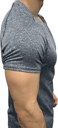 Workout Mens Shirts Quick Dry Gym Short Sleeve Moisture Wicking T Shirts for Running Athletic Casual Work Tee Tops in Saudi Arabia