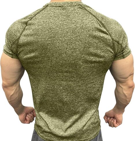 Workout Mens Shirts Quick Dry Gym Short Sleeve Moisture Wicking T Shirts for Running Athletic Casual Work Tee Tops in Kuwait
