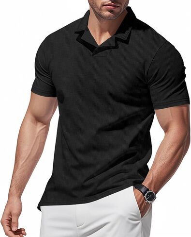 رجال القمصان الملمس وافل الأكمام قصيرة القمصان غير الرسمية رطوبة الفتل in Kuwait