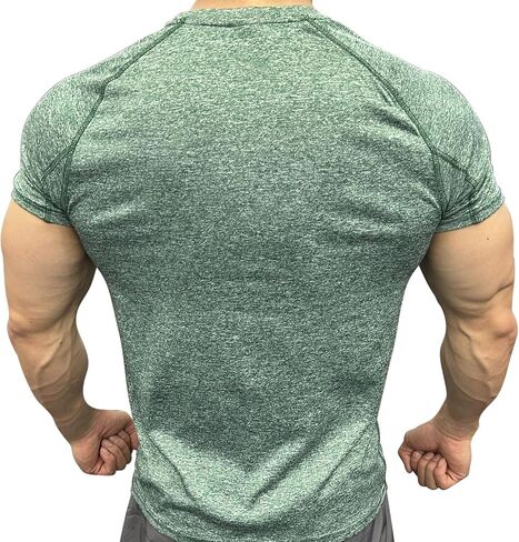Workout Mens Shirts Quick Dry Gym Short Sleeve Moisture Wicking T Shirts for Running Athletic Casual Work Tee Tops in Saudi Arabia