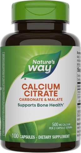 Nature's Way Calcium Citrate, Carbonate and Malate, Supports Bone Health*, 100 Capsules (Packaging May Vary) in Kuwait