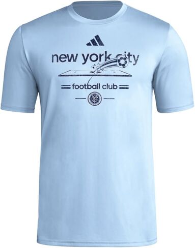 Adidas Men's New York City FC Vintage World Pre-Game Short Sleeve T-Shirt in Saudi Arabia