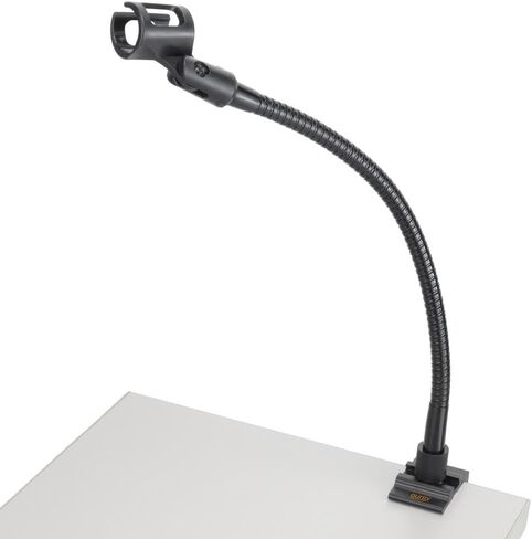 AURAY Compact Black Metal Microphone Stand with 12'' Gooseneck, Sturdy Clamp, Adjustable Mic Arm, for Desk & Traveling in Kuwait