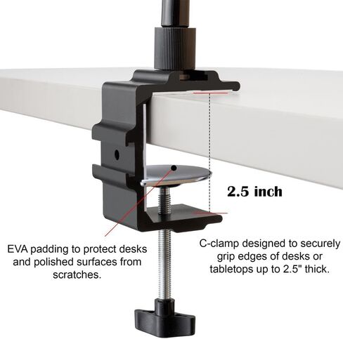 AURAY Compact Black Metal Microphone Stand with 12'' Gooseneck, Sturdy Clamp, Adjustable Mic Arm, for Desk & Traveling in Kuwait
