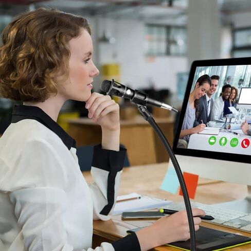 AURAY Compact Black Metal Microphone Stand with 12'' Gooseneck, Sturdy Clamp, Adjustable Mic Arm, for Desk & Traveling in Kuwait