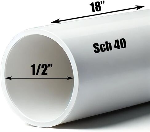 Generic Schedule 40 PVC Pipe (18" Lengths) - Various Diameters (White, 1") in Saudi Arabia