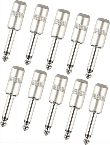 Mr.Power 10 Pack 6.35mm 1/4 Inch TS Mono Male Solderable Audio Connector, DIY Cable Crafting Repair for Studio, Stage Performances, Home, Karaoke, Musical Instrument, DJ Equipment, Musician(Gold) in Saudi Arabia