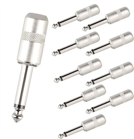 Mr.Power 10 Pack 6.35mm 1/4 Inch TS Mono Male Solderable Audio Connector, DIY Cable Crafting Repair for Studio, Stage Performances, Home, Karaoke, Musical Instrument, DJ Equipment, Musician(Gold) in Saudi Arabia