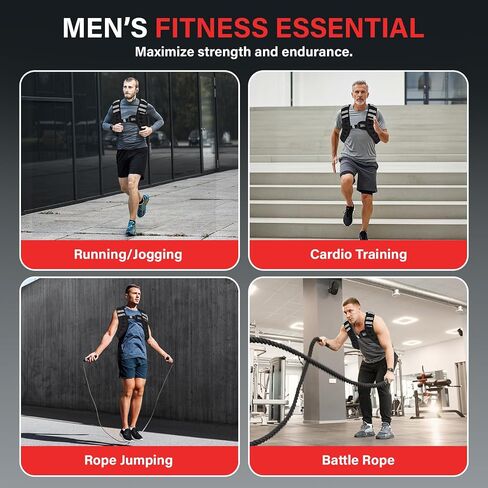 PowerPrime® Weighted Vest 11 lbs (5 kg) – Adjustable, Unisex Fitness Vest for Men & Women – Neoprene Material, Reflective Strips, Mesh Pocket – Ideal for Running, HIIT, and Strength Training in Saudi Arabia