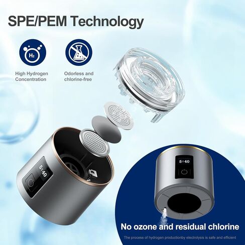 مولد زجاجة ماء الهيدروجين 2024 ، تقنية ماء الهيدروجين PEM/SPE ، 4000+ جزء في المليون ، شاشة LED ، آلة مؤين ماء الهيدروجين ، مولد مائي ، هدايا للرجال والنساء in Saudi Arabia