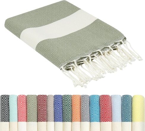 Turkish Beach Towel Oversized 39"x79", 100% Cotton - Premium Quality : Sand Free, Lightweight, Compact | Extra Large Turkish Towels, Pool Swim Beach Towels Women + Men (Petrol Blue) in Saudi Arabia