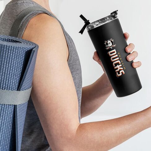 RICO Industries NHL Hockey 24oz من الفولاذ المقاوم للصدأ مع غطاء وغطاء مزدوج يعمل in Saudi Arabia