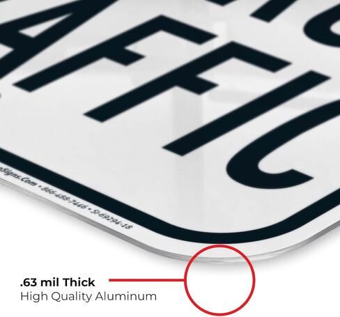 No Thru Traffic Sign, 12x18 Inches, 3M EGP Reflective .063 Aluminum, Fade Resistant, Made in USA in Saudi Arabia