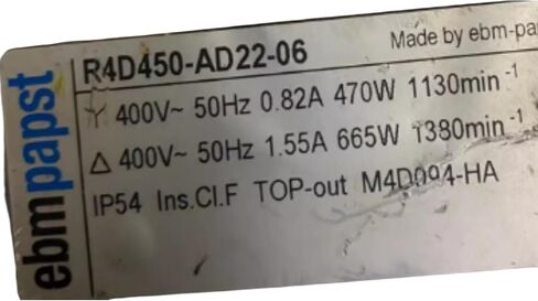 400V 0.82/1.55A 470/665W 1130/1380RPM coolig Fan in Saudi Arabia