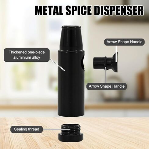 3 PCS Mini Mini Travel Spice Containers Powder Dispenser Supener Portable Searner for Outdoor Cooking ، Picnic & Camping (Black + Gold + Silver) in Kuwait