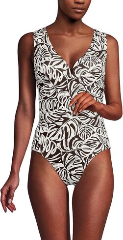 Lands' End Women's Sculpting Suit Sweetheart V-Wire High Leg One Piece Swimsuit in Saudi Arabia
