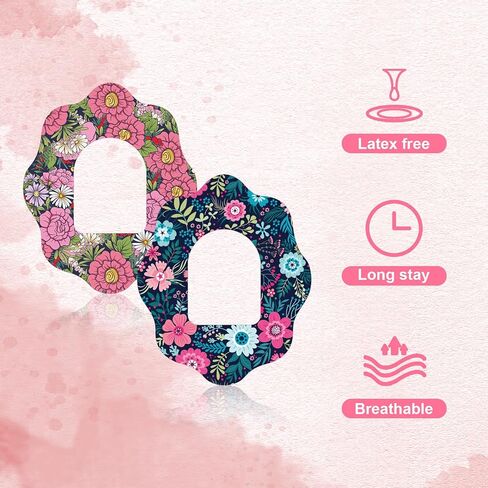 25pcs Adhesive Patches Compatible with Omnipod 5, Floral CGM Overpatches Overlay Waterproof & Sweatproof Sensor Covers Sticker for Pod Pals Omni Pod Screen Protector Accessories (Flower Shape) in Saudi Arabia
