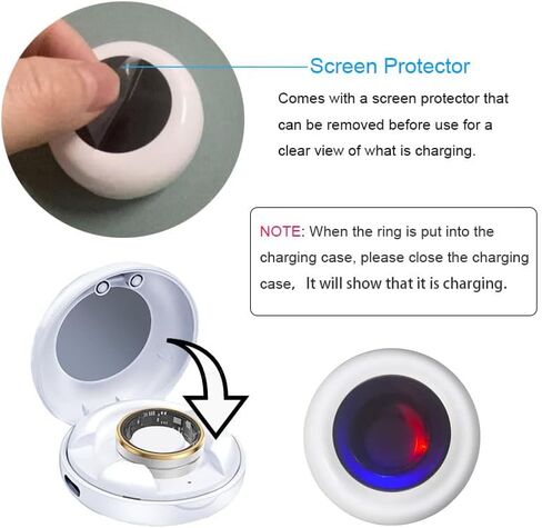 لـ R02 R03 R06 R08 R09 R10 R11 R11M SR11M R12 BJ02 SRC01 SRC10 SMART RING Charge Charging Case Portable Case (وليس الشحن اللاسلكي!) in Kuwait