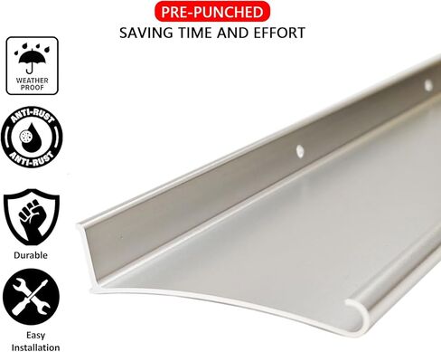 عريض للغاية 5.12 "W DOOR RAIN DRIP GUARDERED ، 43.3" L Cap Mip Cap for Sever Doors Top ، وميض حافة التنقيط المطر ، وانحراف الماء ، ومحول المطر ، والأسود 1pcs. in Kuwait