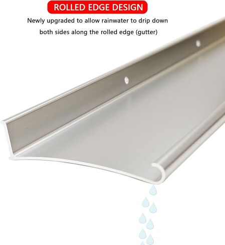 عريض للغاية 5.12 "W DOOR RAIN DRIP GUARDERED ، 43.3" L Cap Mip Cap for Sever Doors Top ، وميض حافة التنقيط المطر ، وانحراف الماء ، ومحول المطر ، والأسود 1pcs. in Kuwait