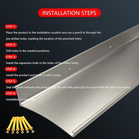 عريض للغاية 5.12 "W DOOR RAIN DRIP GUARDERED ، 43.3" L Cap Mip Cap for Sever Doors Top ، وميض حافة التنقيط المطر ، وانحراف الماء ، ومحول المطر ، والأسود 1pcs. in Kuwait