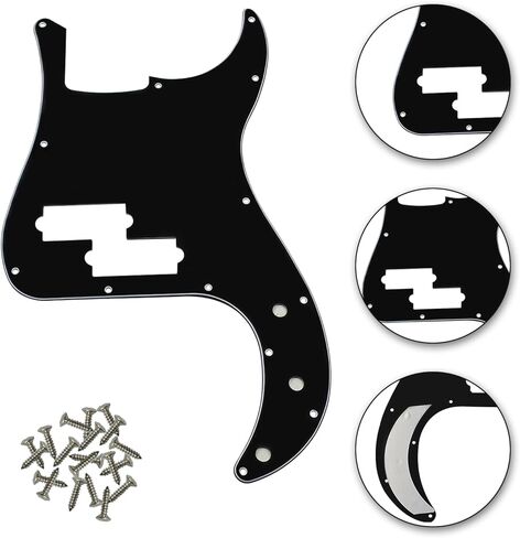 Bass Pickguard Bass 4 Strings Guitar Scratch Plate 13 Holes for PB Bass Without Truss Rod Hole Style,Black 3Ply in Saudi Arabia