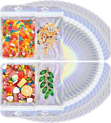 50 Pieces Pen Packaging Bags for Beadable Pen - Packaging Bags for Small Business Resealable Bags - Applies to Beaded Pen, Keychain, jewelry, Candy Bags for Packaging (2.5×9.4 inch, White) in Kuwait