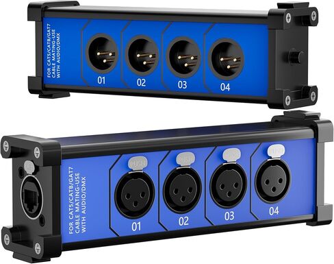 ELECAN 3-Pin XLR SPLITTER BEKUOUT TOND RJ45 ETHERCON-4 قناة و 1 زوج-XLR/DMX/AES Terminator Snake فوق كبل تصحيح Cat 6 Ethernet لصوت المسرح والإضاءة واستوديو تسجيل الصوت و in Kuwait