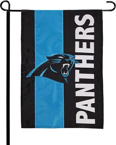 Team Sports America NFL Carolina Panthers agproidered logo flag gardique flag ، 12.5 × 18 بوصة ديكور داخلي في الهواء الطلق لعشاق كرة القدم in Saudi Arabia