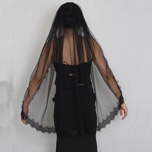 Bridal Veil Lace Edge 1 Tier Fingertip Length Wedding Veil with Comb for Brides in Saudi Arabia