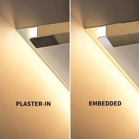 JARBIH 1M/3.3ft Suspended Ceiling Aluminum Profile, Z-Type/T-Type Extremely Narrow Shadow Slit Line Lamp, Groove Decorative Strip Ceiling Plasterboard Edge LED Strip Channel (White-Z Type-10PACk) in Saudi Arabia
